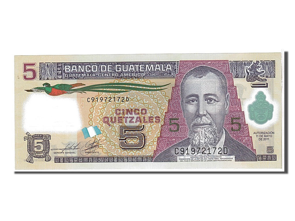 Billet, Guatemala, 5 Quetzales, 2011, KM:122, NEUF