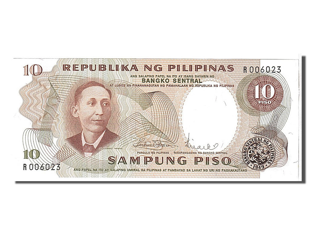 Banknote, Philippines, 10 Piso, 1969, UNC(65-70)