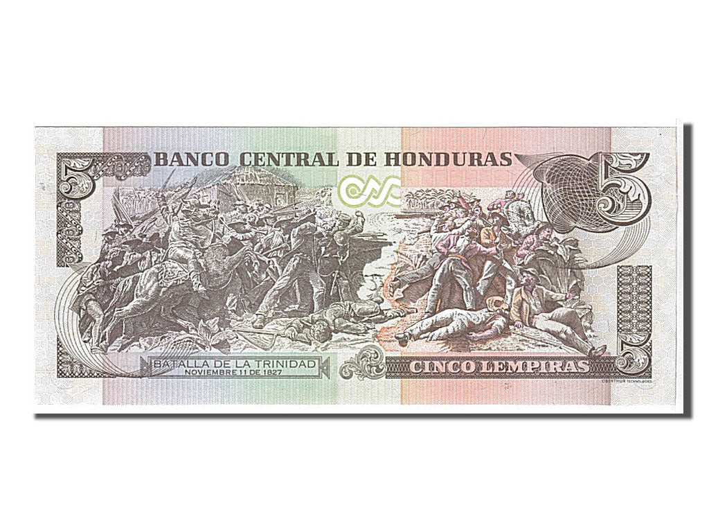 Banknot, Honduras, 5 Lempiras, 2010, KM:91c, UNC(65-70)