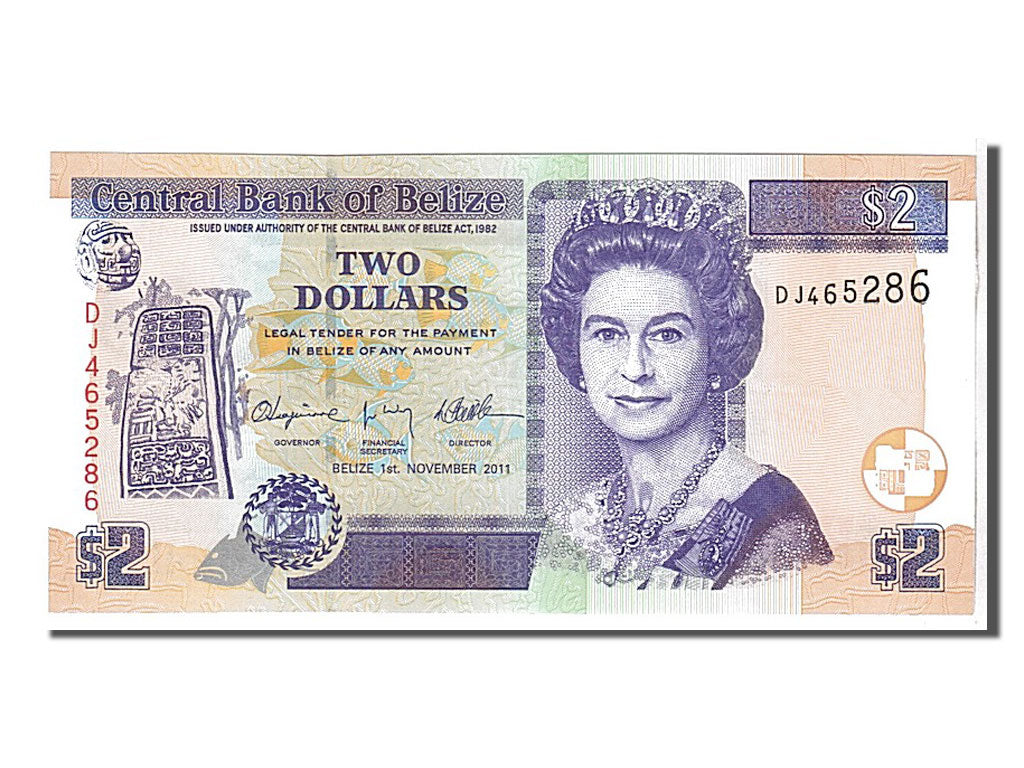Banknote, Belize, 2 Dollars, 2011, UNC(65-70)