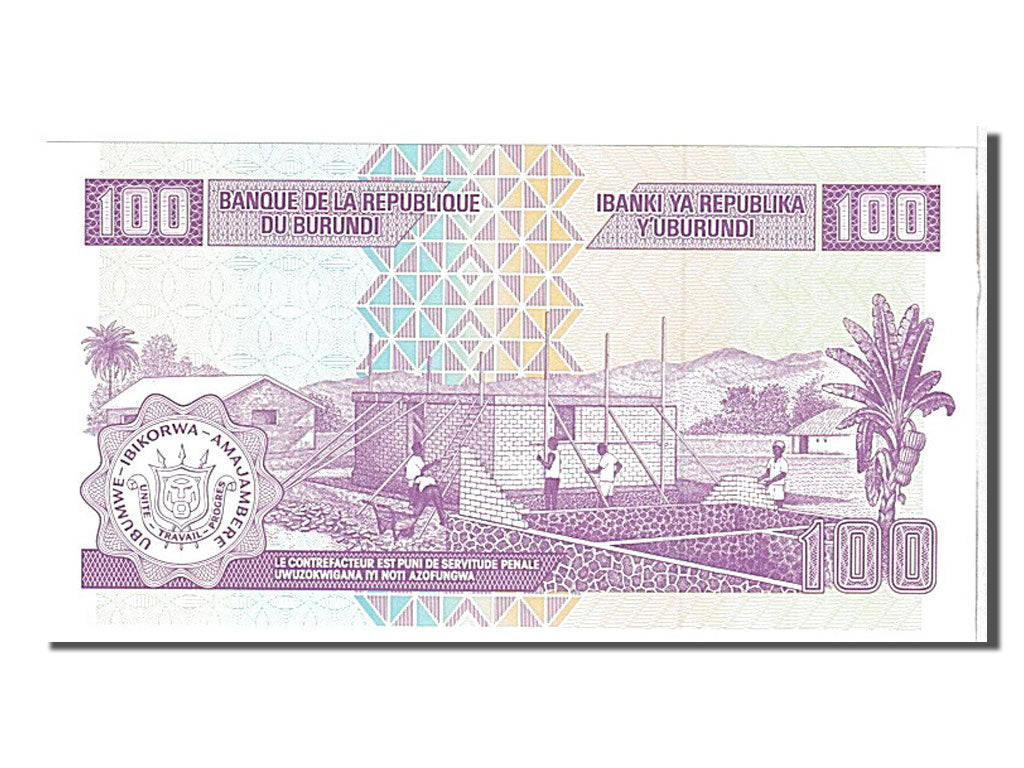 Banknot, Burundi, 100 Francs, 2011, KM:44b, UNC(65-70)