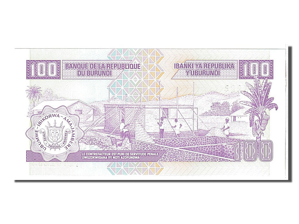 Banknote, Burundi, 100 Francs, 1997, UNC(65-70)
