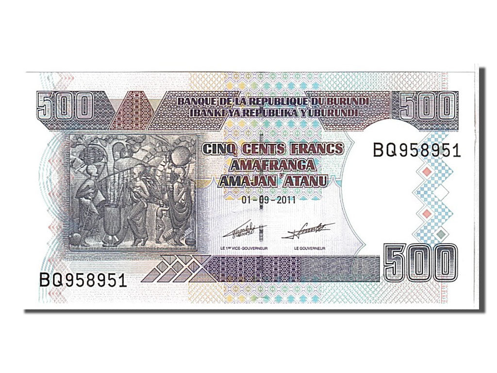Banknote, Burundi, 500 Francs, 2011, KM:45b, UNC(65-70)