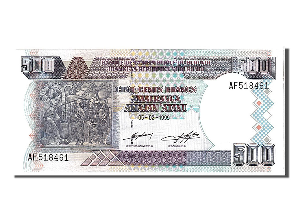 Banknote, Burundi, 500 Francs, 1999, KM:38b, UNC(65-70)