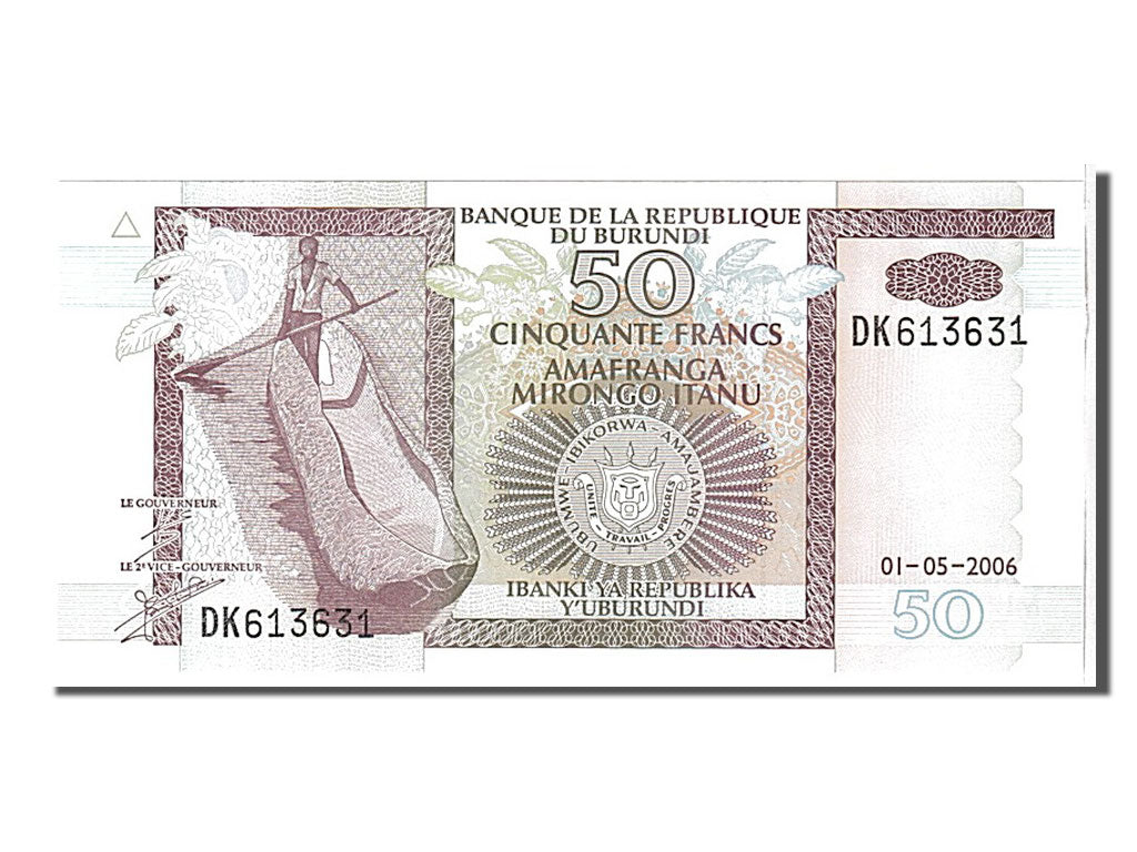 Banknote, Burundi, 50 Francs, 2006, KM:36f, UNC(65-70)