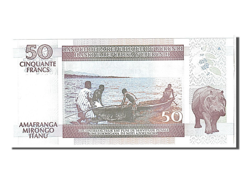 Banknote, Burundi, 50 Francs, 2006, KM:36f, UNC(65-70)