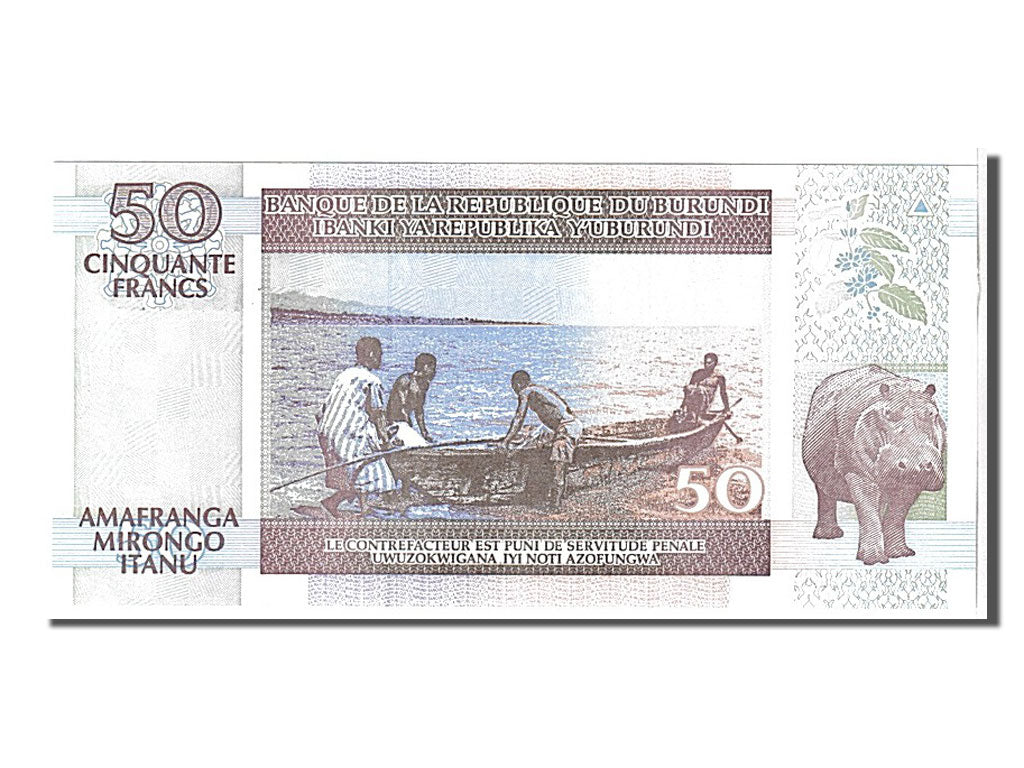 Banconote, Burundi, 50 Francs, 1994, KM:36a, FDS