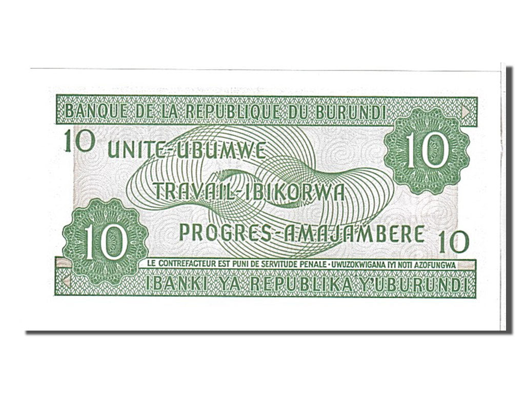 Banknote, Burundi, 10 Francs, 2005, KM:33e, UNC(65-70)