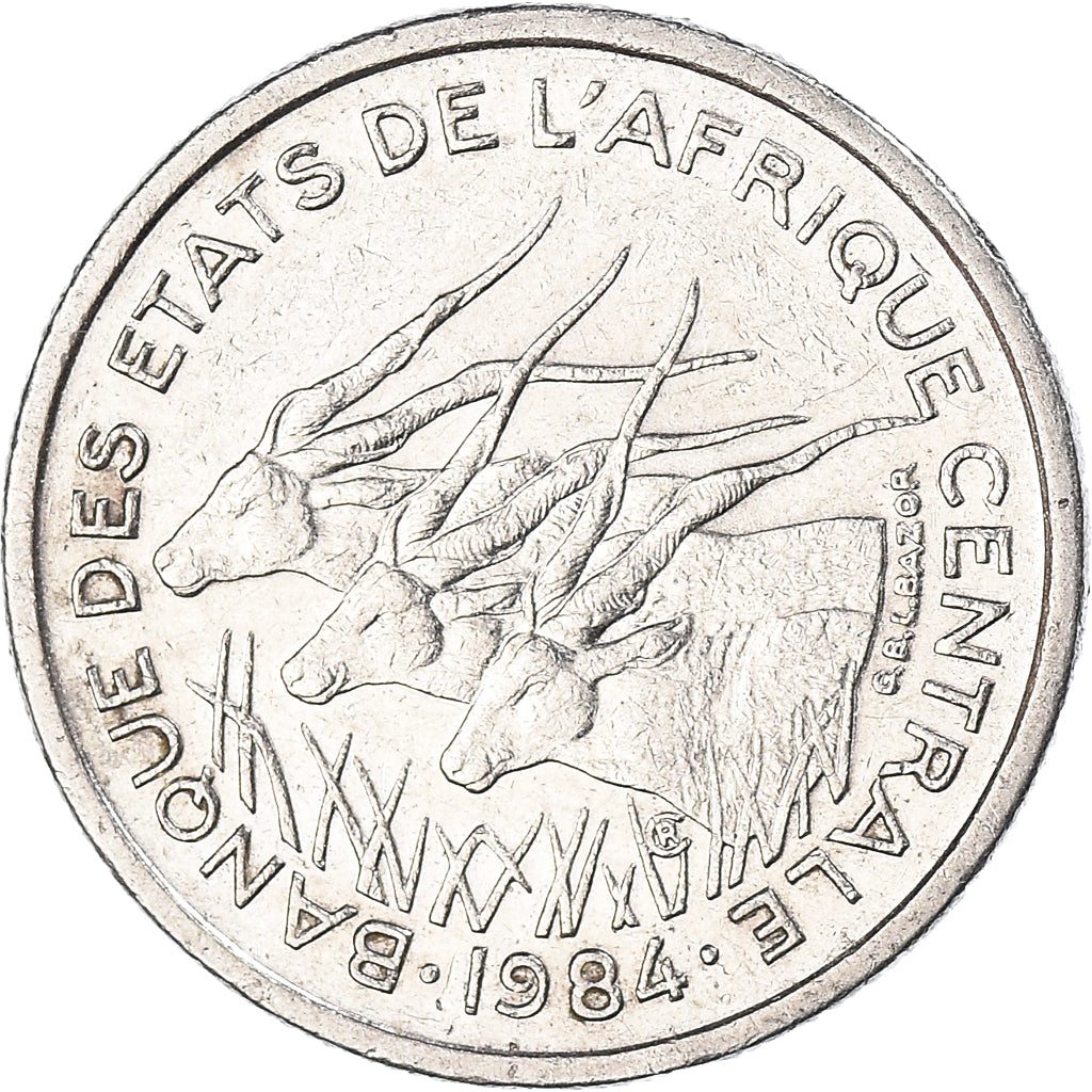 Coin, Central African States, 50 Francs, 1984