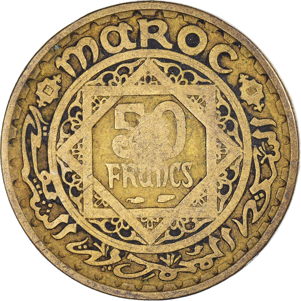 Moneta, Marocco, 50 Francs, 1371