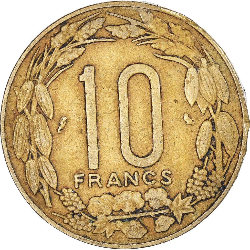 Coin, Central African States, 10 Francs, 1974