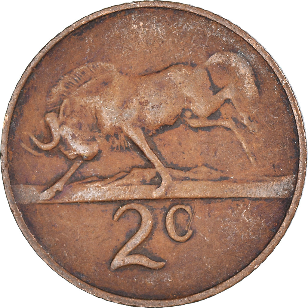 Monnaie, Afrique du Sud, 2 Cents, 1966