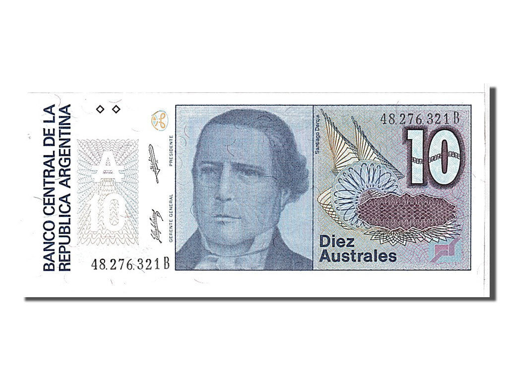 Banknote, Argentina, 10 Australes, 1985, KM:325b, UNC(65-70)