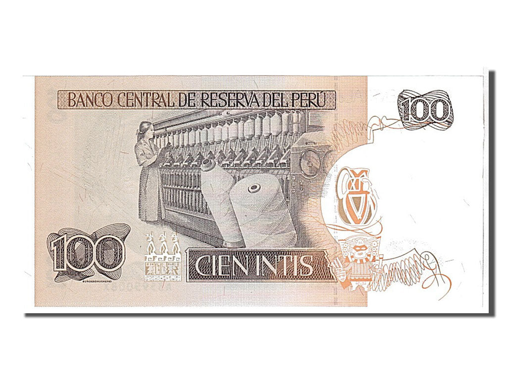 Geldschein, Peru, 100 Intis, 1987, KM:133, UNZ