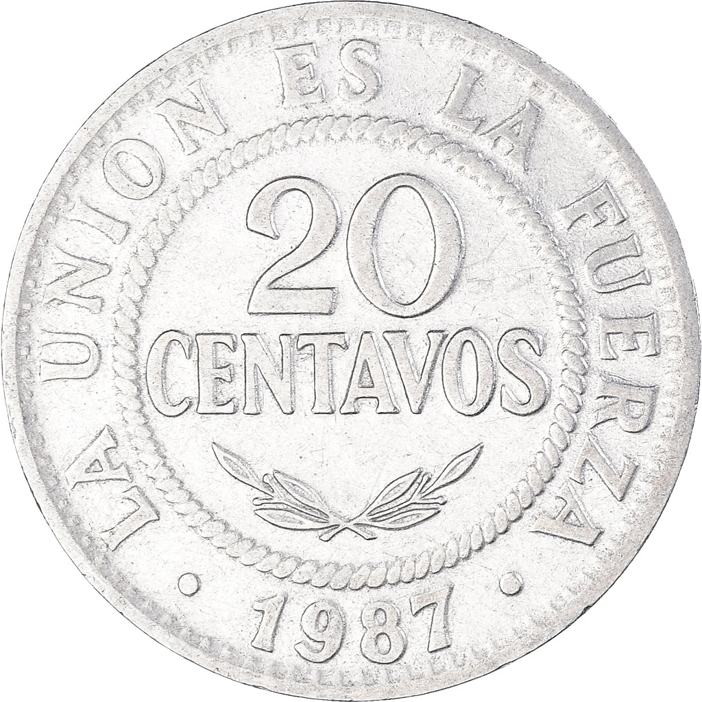 Monnaie, Bolivie, 20 Centavos, 1987