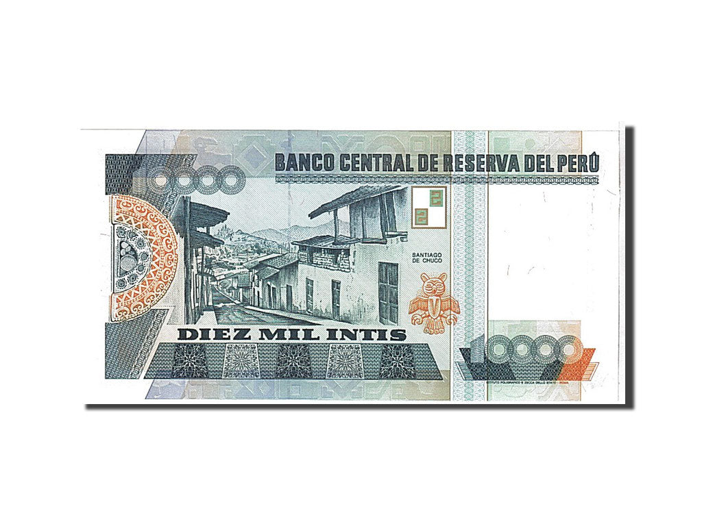 Banknote, Peru, 10,000 Intis, 1988, KM:140, UNC(65-70)