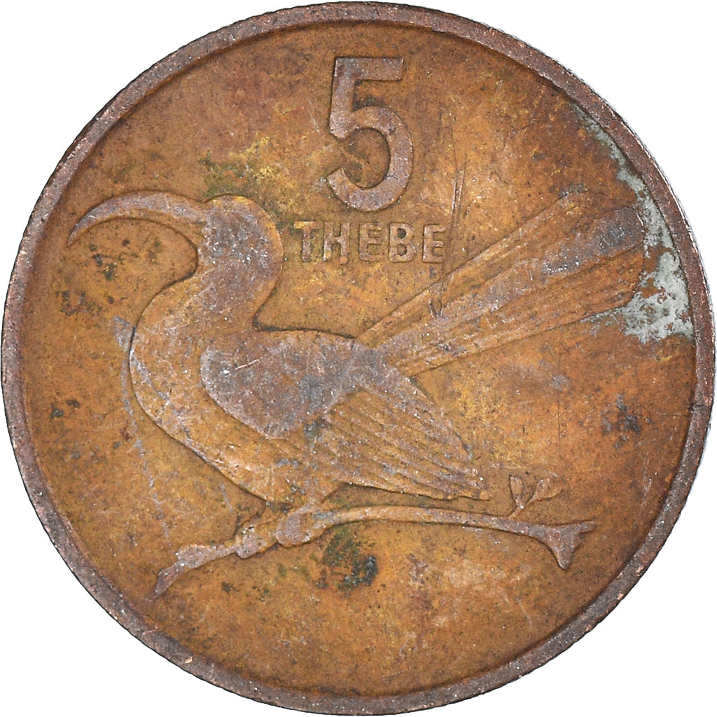 Munten, Botswana, 5 Thebe, 1976