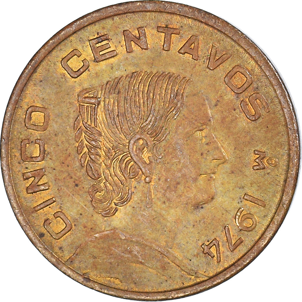 Moneda, México, 5 Centavos, 1974