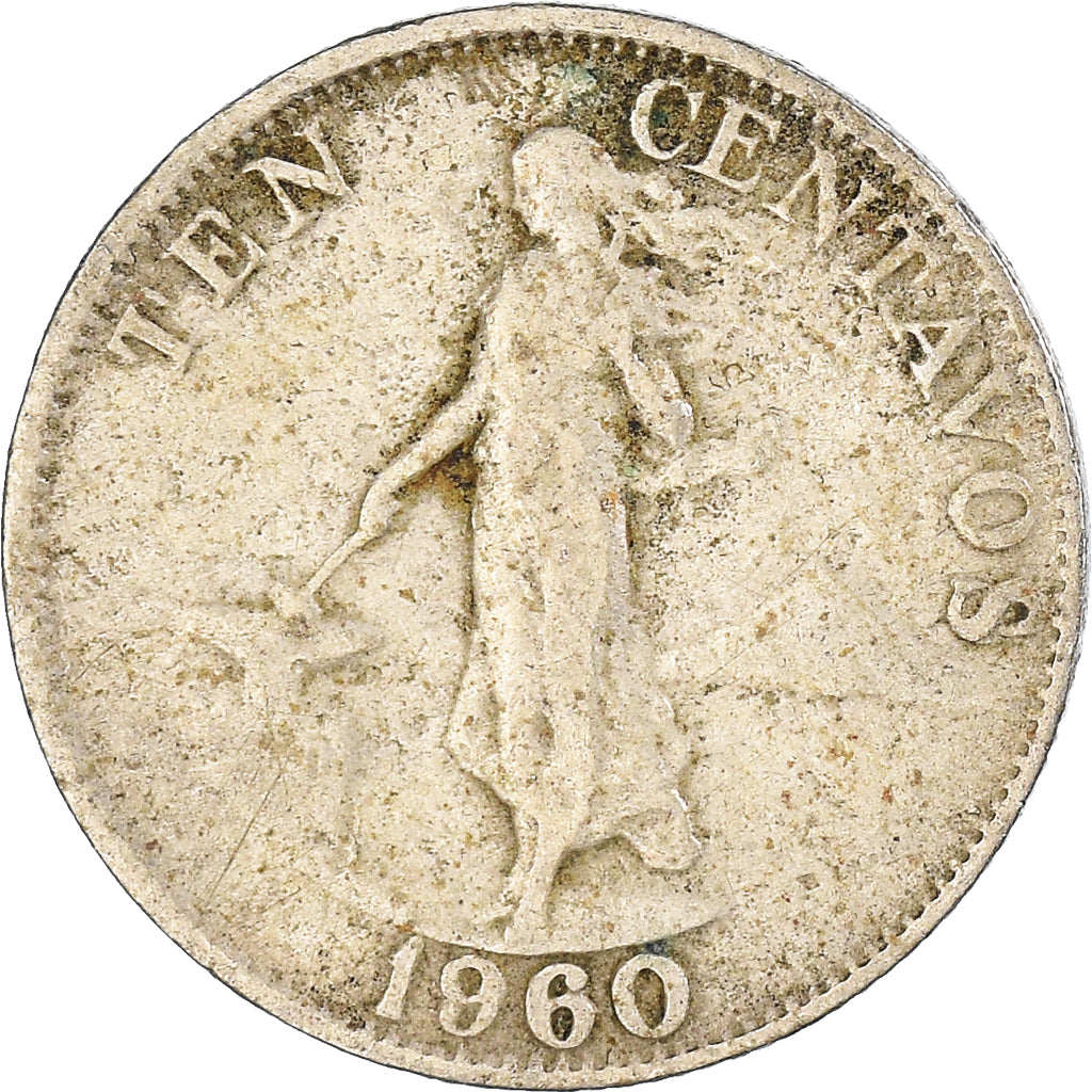 Coin, Philippines, 10 Centavos, 1960