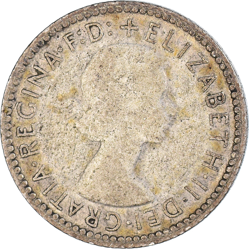 Moneta, Australia, Sixpence, 1955