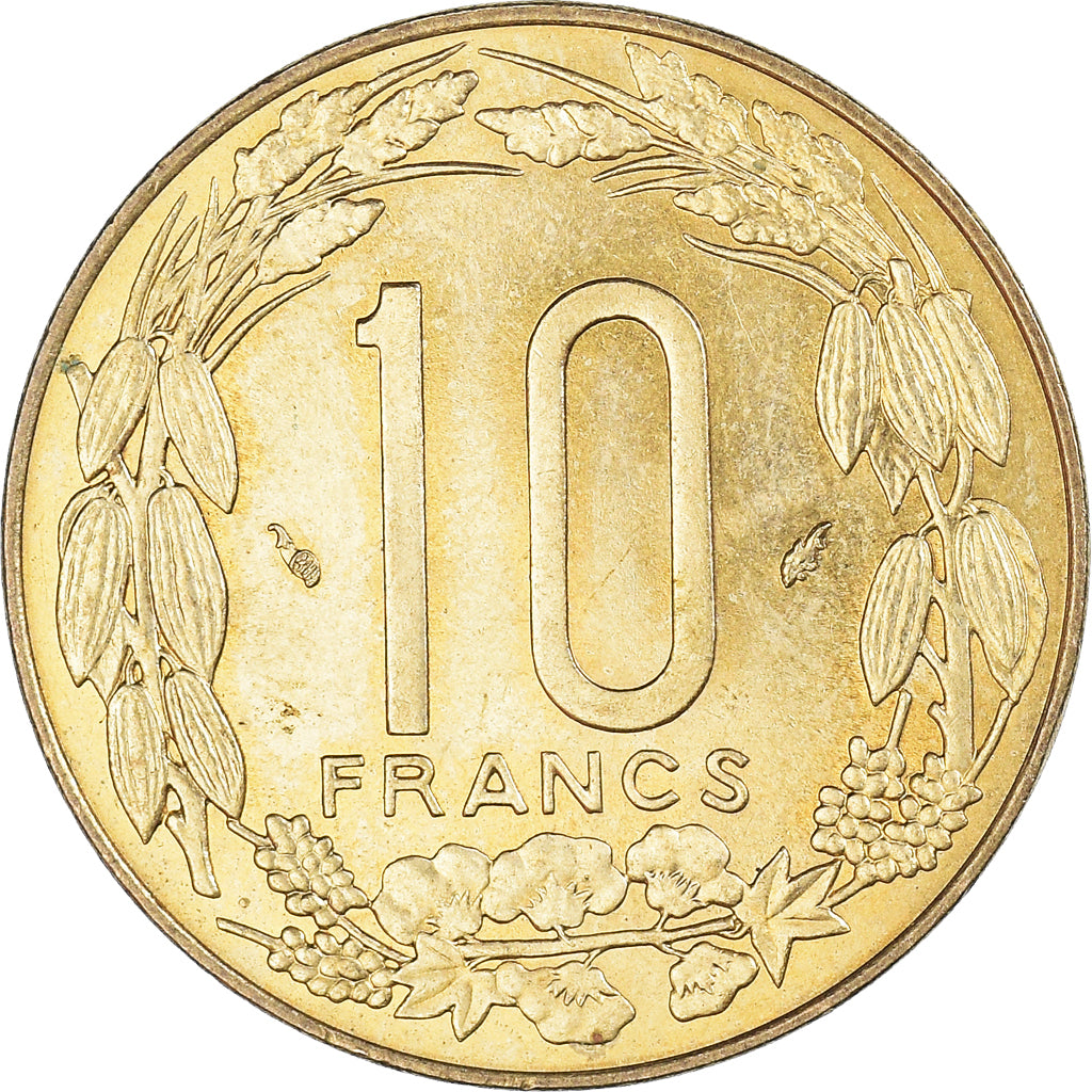 Coin, Central African States, 10 Francs, 1977