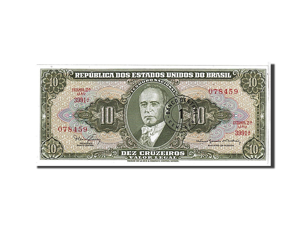 Banknote, Brazil, 1 Centavo on 10 Cruzeiros, 1967, KM:183b, UNC(65-70)