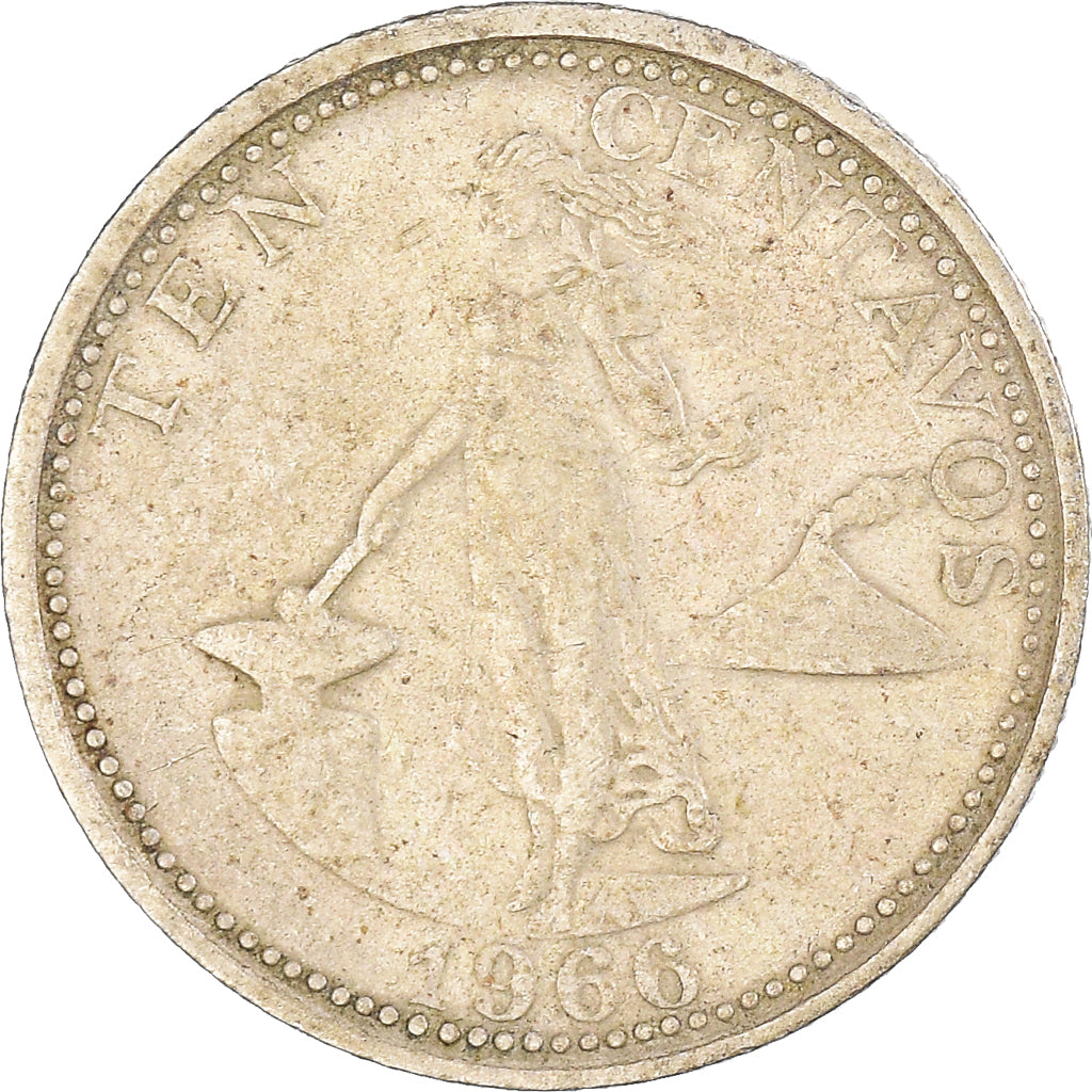 Moneda, Filipinas, 10 Centavos, 1966