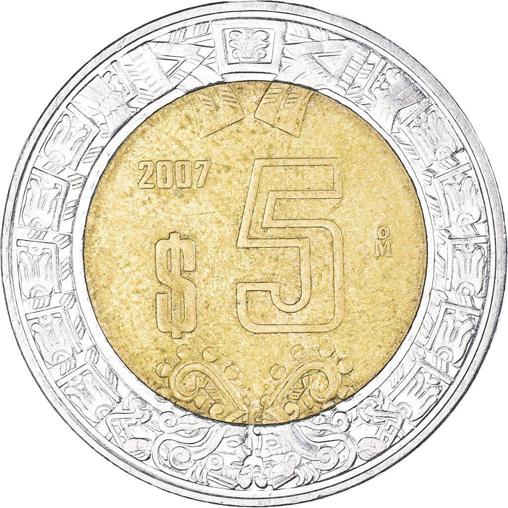 Moneta, Messico, 5 Pesos, 2007