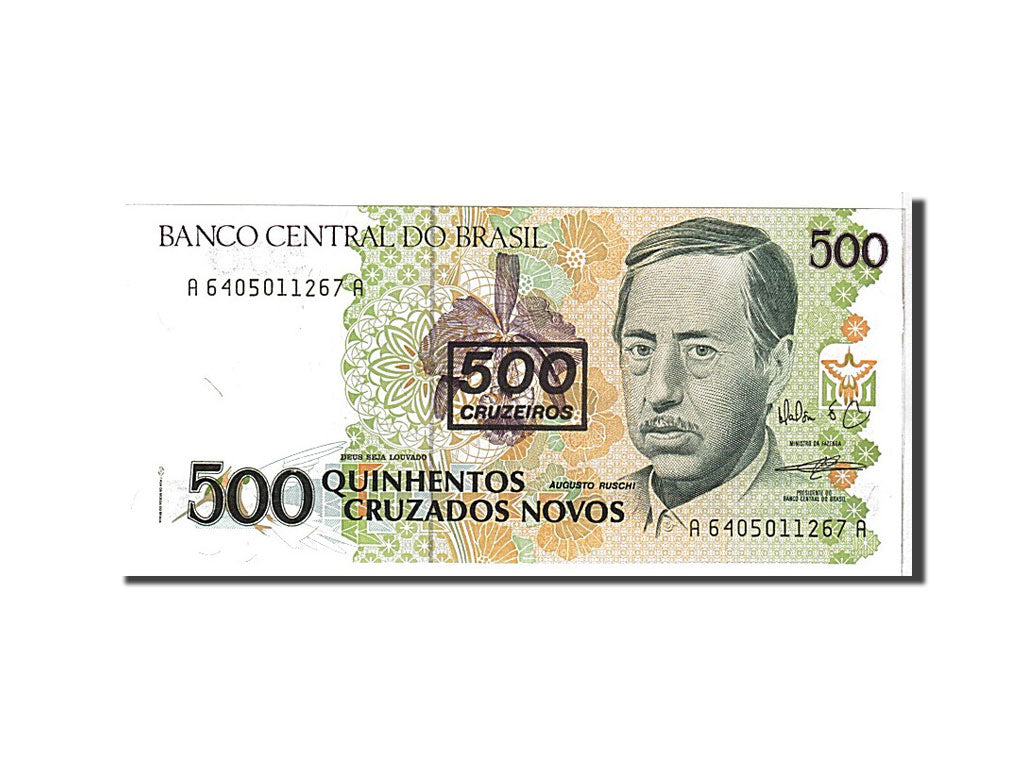 Geldschein, Brasilien, 500 Cruzeiros on 500 Cruzados Novos, 1990, UNZ