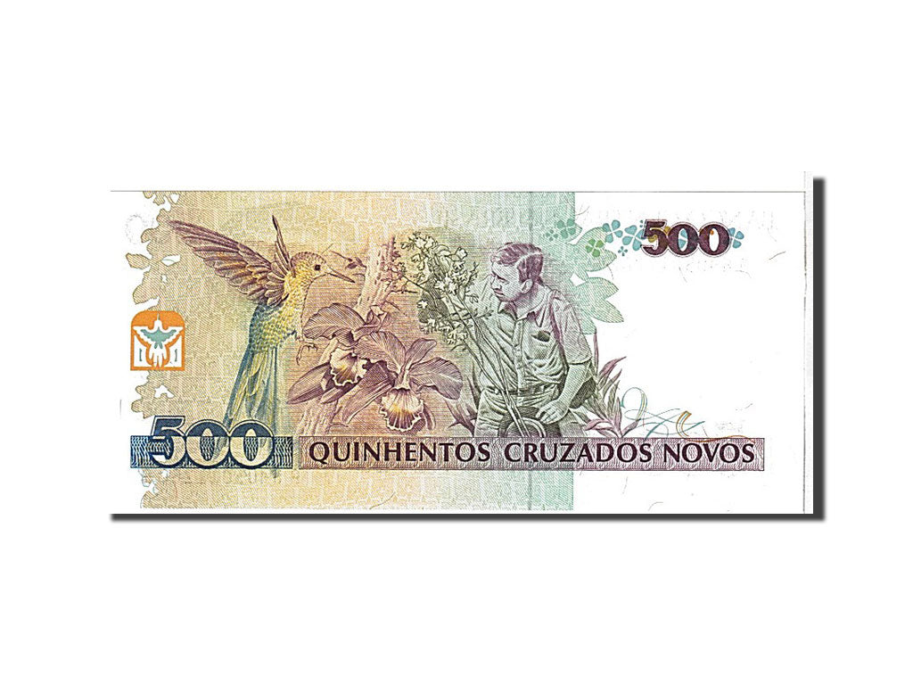 Geldschein, Brasilien, 500 Cruzeiros on 500 Cruzados Novos, 1990, UNZ