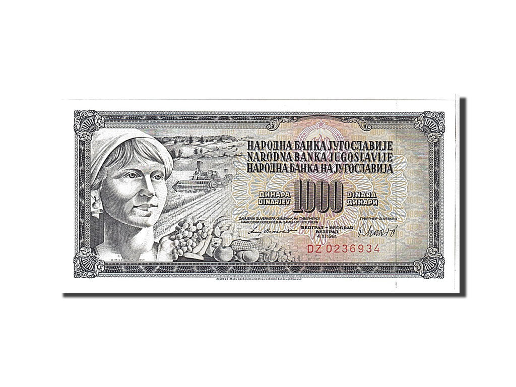 Banknote, Yugoslavia, 1000 Dinara, 1981, KM:92d, UNC(65-70)