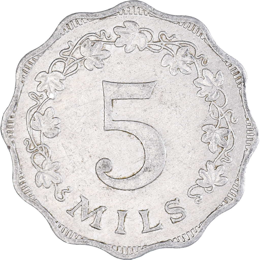 Moneta, Malta, 5 Mils, 1972