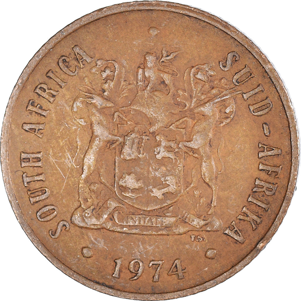 Moeda, África do Sul, 2 Cents, 1974