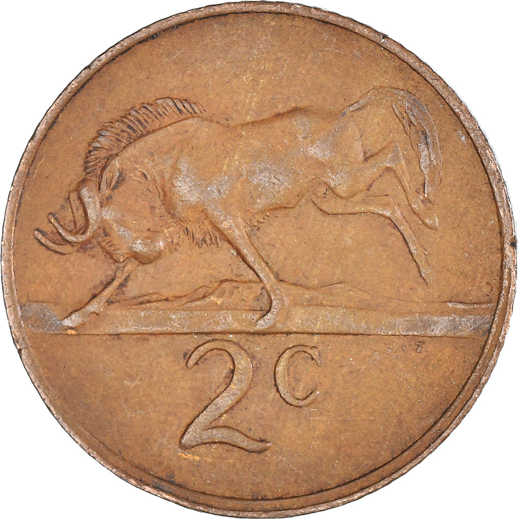 Moeda, África do Sul, 2 Cents, 1974