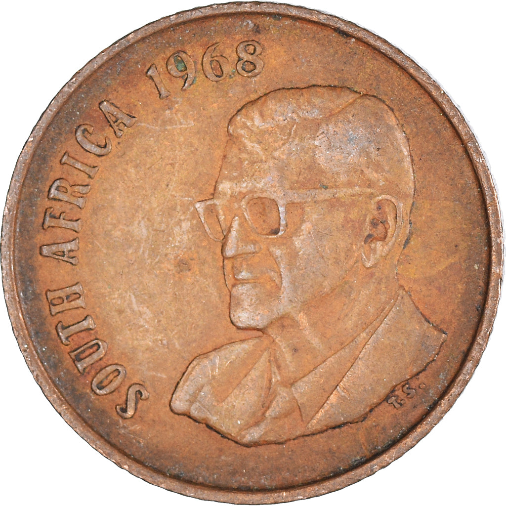 Monnaie, Afrique du Sud, 2 Cents, 1968