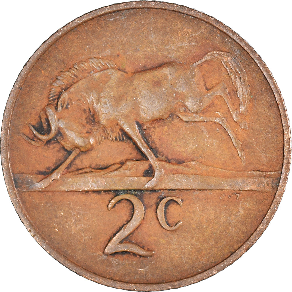 Monnaie, Afrique du Sud, 2 Cents, 1968