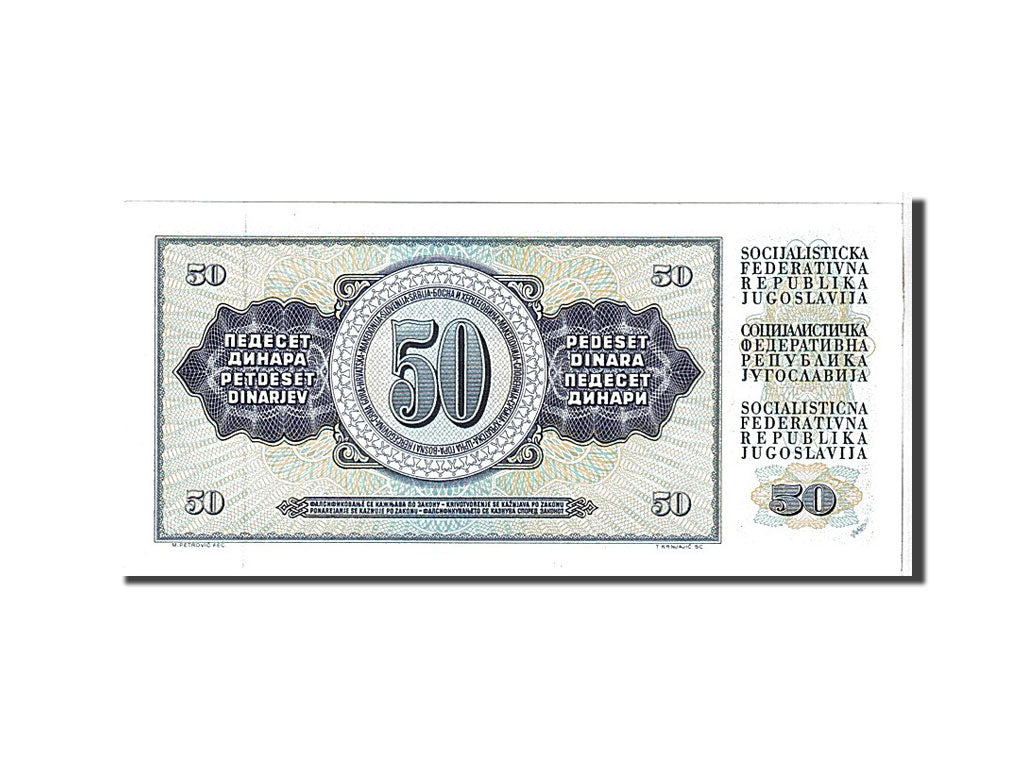 Geldschein, Jugoslawien, 50 Dinara, 1978, UNZ