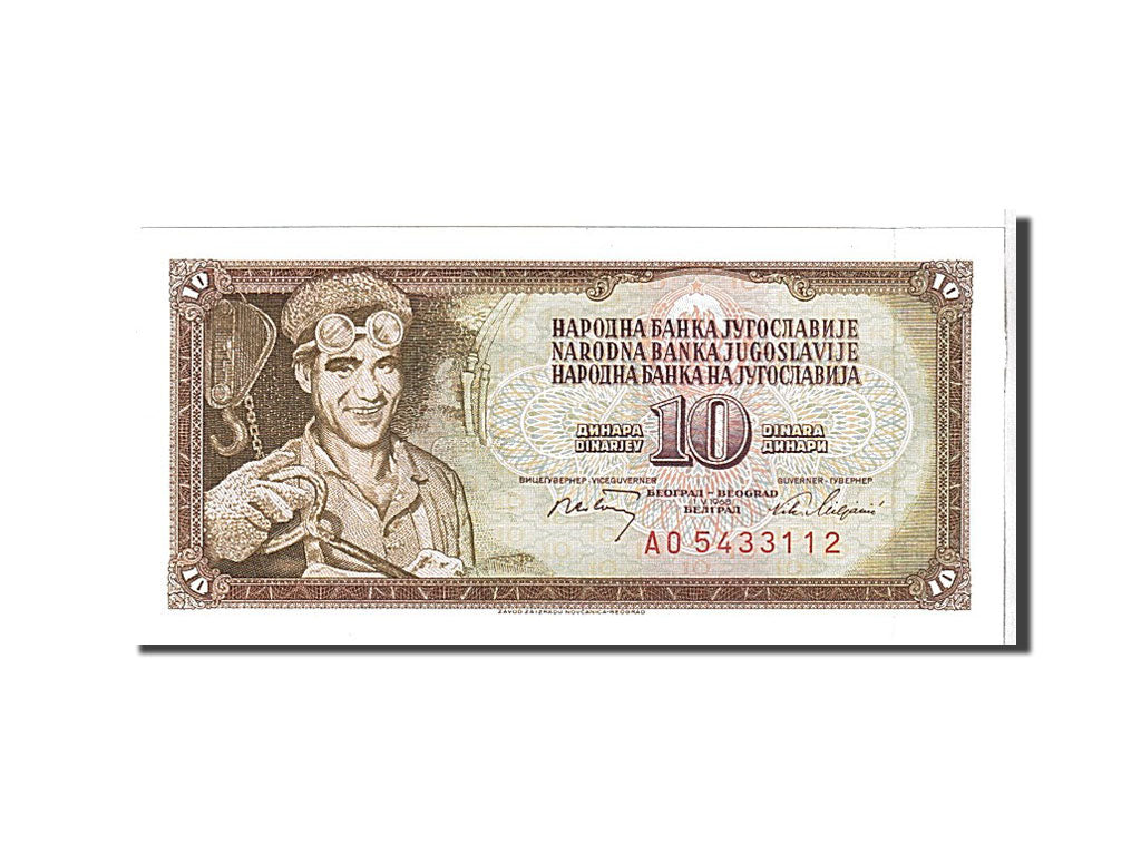 Banconote, Iugoslavia, 10 Dinara, 1968, FDS