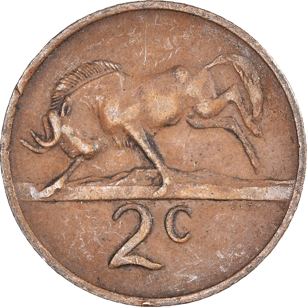 Monnaie, Afrique du Sud, 2 Cents, 1971