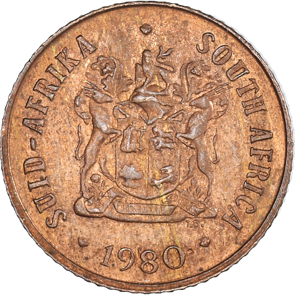 Coin, South Africa, 1 Cent, 1980