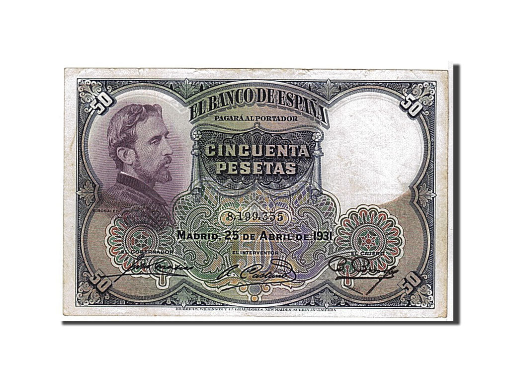 Banknote, Spain, 50 Pesetas, 1931, KM:82, AU(55-58)