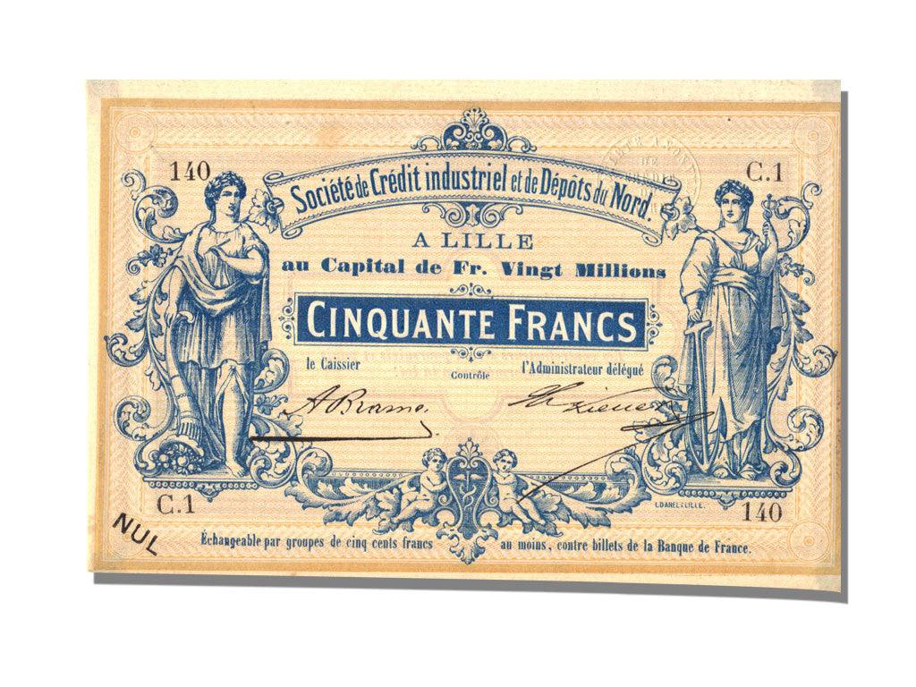 France, Lille, 50 Francs, C.1, UNC(63)