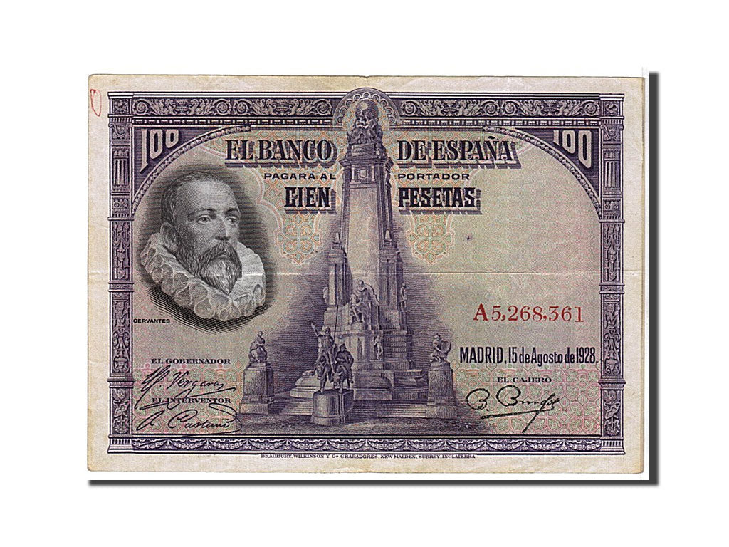 Banknote, Spain, 100 Pesetas, 1928, EF(40-45)