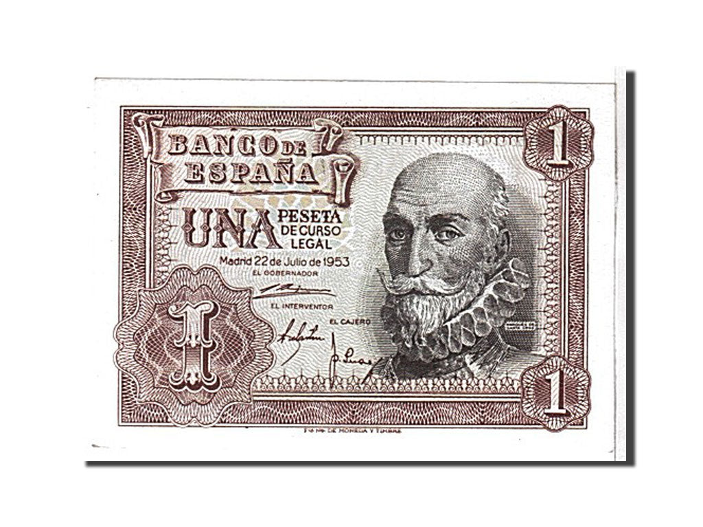 Billete, 1 Peseta, 1953, España, KM:144a, UNC