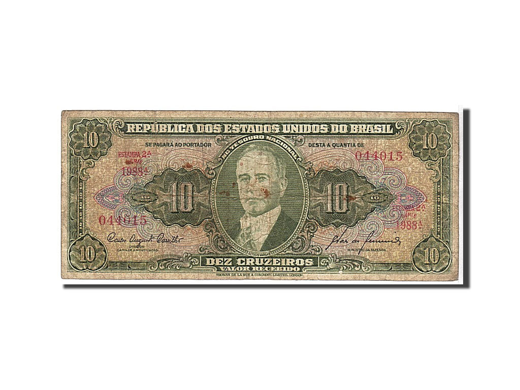 Banknote, Brazil, 10 Cruzeiros, 1953, KM:159a, VF(20-25)