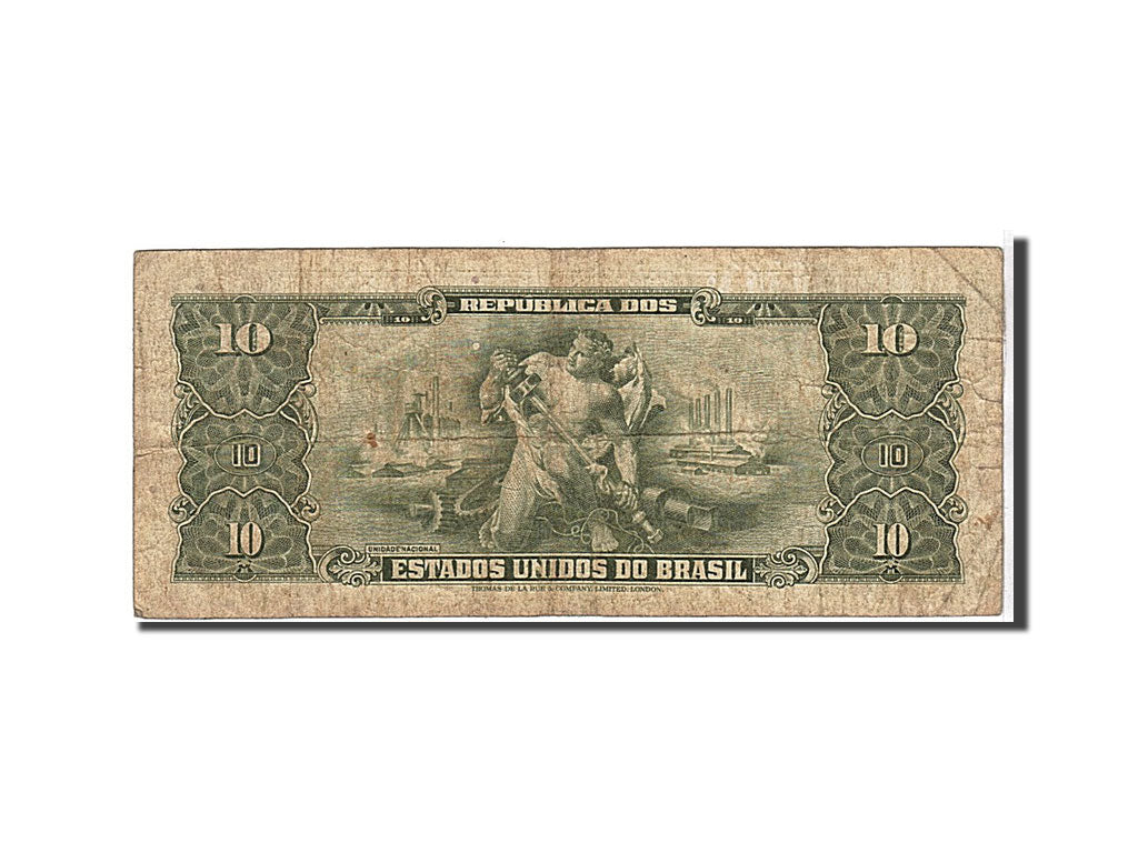 Banknote, Brazil, 10 Cruzeiros, 1953, KM:159a, VF(20-25)