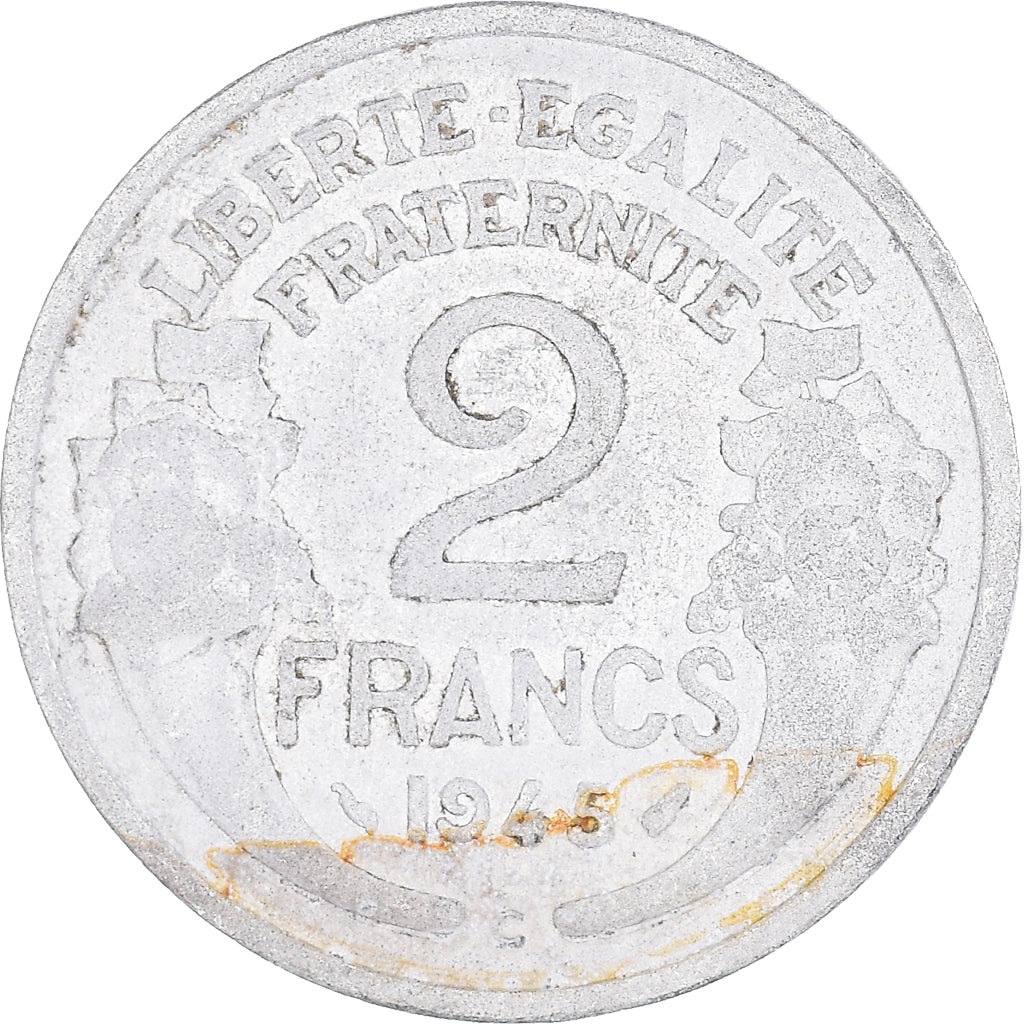 Moneta, Francia, 2 Francs, 1945, BB, Alluminio