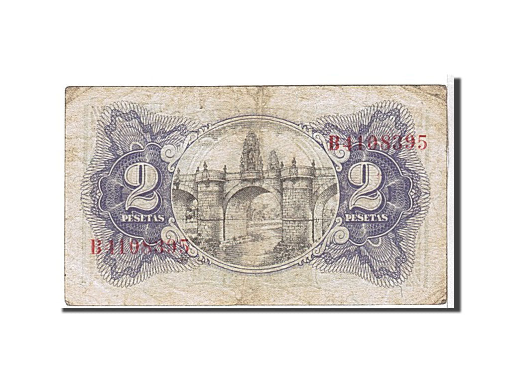Billete, 2 Pesetas, 1938, España, KM:95, BC+