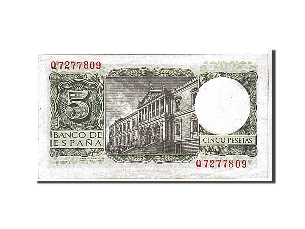 Banknote, Spain, 5 Pesetas, 1954, KM:146a, UNC(60-62)