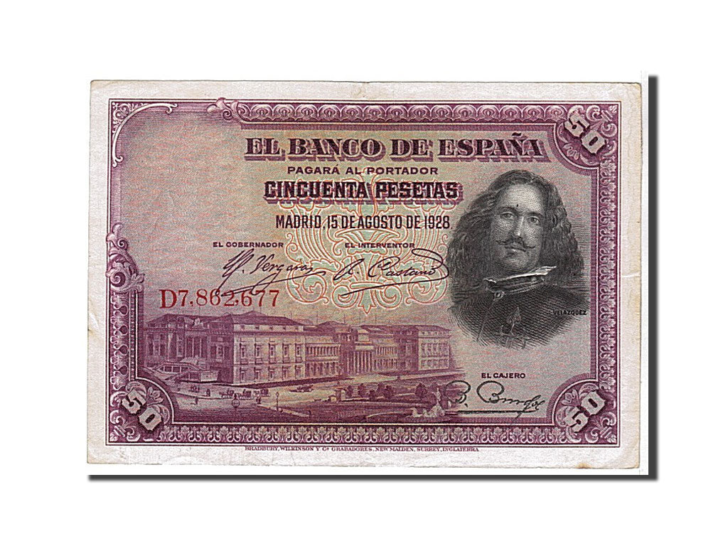 Banknote, Spain, 50 Pesetas, 1928, KM:75b, AU(55-58)